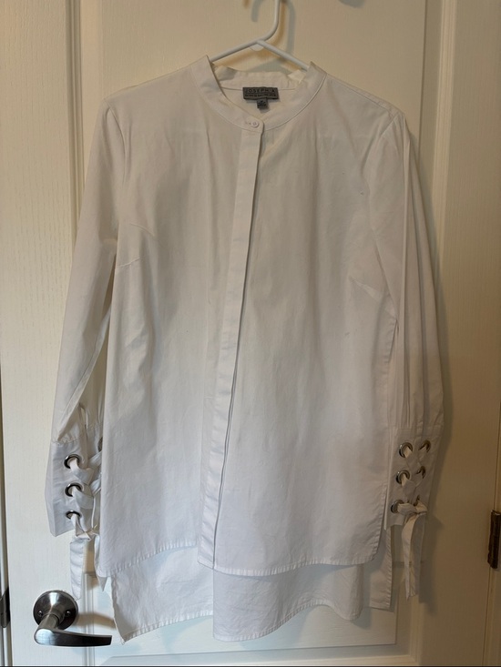 Joseph Tops - Joseph A. White Button-Front Silk Tunic